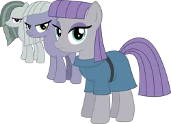 Size: 3225x2344 | Tagged: artist:sketchmcreations, clothes, derpibooru import, hair over one eye, hearthbreakers, inkscape, limestone pie, looking at you, marble pie, maud pie, safe, simple background, transparent background, vector