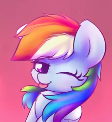 Size: 2300x2500 | Tagged: safe, artist:heavymetalbronyyeah, derpibooru import, rainbow dash, pegasus, pony, chest fluff, cute, dashabetes, female, looking at you, one eye closed, solo, tongue out, wink