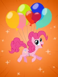 Size: 1342x1780 | Tagged: safe, artist:ectectbehho, derpibooru import, pinkie pie, balloon, solo, then watch her balloons lift her up to the sky