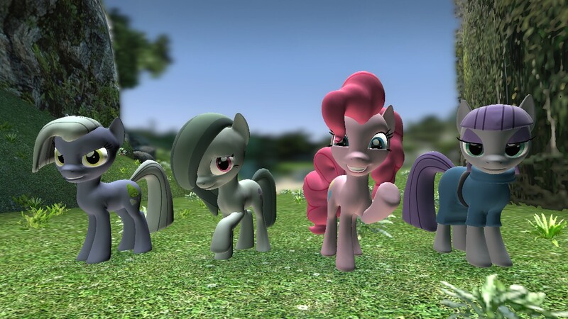 Size: 1344x756 | Tagged: 3d, artist:chatterbeast, derpibooru import, gmod, limestone pie, marble pie, maud pie, pinkie pie, safe