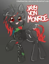 Size: 900x1160 | Tagged: artist:lil-wang, blood on the dance floor, clothes, derpibooru import, javy von monroe, piercing, ponified, safe, scene kid