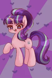 Size: 850x1280 | Tagged: safe, artist:yukutamil, derpibooru import, starlight glimmer, pony, unicorn, female, looking at you, mare, raised hoof, solo