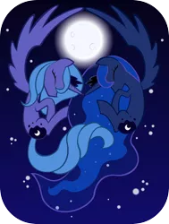 Size: 3399x4500 | Tagged: artist:kalleflaxx, cute, derpibooru import, duality, moon, princess luna, s1 luna, safe, sleeping, spread wings, the fun has been doubled, vector