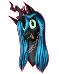 Size: 1280x1600 | Tagged: dead source, safe, artist:whisperseas, derpibooru import, queen chrysalis, changeling, changeling queen, female, simple background, solo, transparent background, watermark