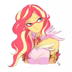 Size: 837x837 | Tagged: safe, artist:magneticskye, derpibooru import, sunset shimmer, equestria girls, friendship games, alternate design, alternate hairstyle, beautiful, daydream shimmer, long hair, solo