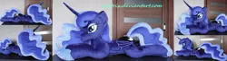 Size: 1280x349 | Tagged: artist:agatrix, derpibooru import, irl, life size, photo, plushie, princess luna, prone, safe, solo