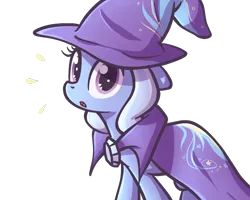 Size: 750x600 | Tagged: safe, artist:spikedmauler, derpibooru import, trixie, pony, unicorn, :o, cute, diatrixes, female, looking at you, mare, simple background, solo, wide eyes