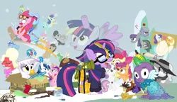 Size: 1200x692 | Tagged: safe, artist:dm29, derpibooru import, apple bloom, applejack, big macintosh, bon bon, coco pommel, derpy hooves, discord, doctor whooves, gilda, lemon hearts, limestone pie, lyra heartstrings, marble pie, maud pie, minuette, moondancer, octavia melody, pinkie pie, princess cadance, rainbow dash, rarity, scootaloo, shining armor, smooze, spike, sweetie belle, sweetie drops, time turner, trouble shoes, twilight sparkle, twilight sparkle (alicorn), twinkleshine, vinyl scratch, alicorn, gryphon, pony, twittermite, amending fences, appleoosa's most wanted, bloom and gloom, brotherhooves social, canterlot boutique, castle sweet castle, crusaders of the lost mark, do princesses dream of magic sheep, hearthbreakers, made in manehattan, make new friends but keep discord, party pooped, princess spike (episode), rarity investigates, scare master, slice of life (episode), tanks for the memories, the cutie map, the lost treasure of griffonstone, the one where pinkie pie knows, what about discord?, alicorn costume, alternate hairstyle, athena sparkle, back to the future, background six, bedroom eyes, bowtie, box, cardboard box, charlie brown, clothes, costume, crossdressing, crossing the memes, crying, cutie mark, cutie mark crusaders, derpysaur, detective rarity, dress, fake horn, fake wings, female, filly, fusion, glasses, hat, i didn't listen, i'm pancake, implied rarijack, it happened, lyrabon (fusion), mare, meme, new crown, nightmare night costume, ocular gushers, orchard blossom, peanuts, pest control gear, pinkie mcpie, princess dress, punklight sparkle, revolutionary girl utena, sled, snow, staff, staff of sameness, sunglasses, sweater, the cmc's cutie marks, the meme continues, the ride never ends, the story so far of season 5, this isn't even my final form, toilet paper roll, toilet paper roll horn, top hat, twilight muffins, twilight scepter, unamused, volumetric mouth, wig