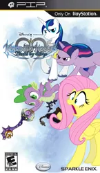 Size: 620x1068 | Tagged: artist:nickyv917, box art, crossover, derpibooru import, fluttershy, kingdom hearts, kingdom hearts: birth by sleep, parody, psp, safe, shining armor, spike, twilight sparkle, video game