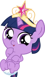 Size: 1837x3136 | Tagged: safe, artist:shutterflyeqd, derpibooru import, twilight sparkle, twilight sparkle (alicorn), alicorn, pony, baby, baby pony, babylight sparkle, big crown thingy, cute, diaper, female, foal, mare, princess babylight, solo, twiabetes, younger