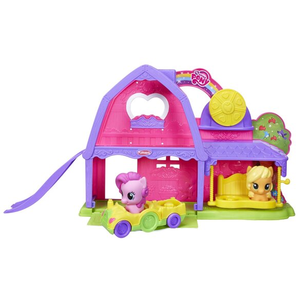 Size: 1500x1500 | Tagged: applejack, barn, car, derpibooru import, official, pinkie pie, playset, playskool, playskool friends, safe, toy