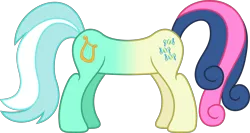 Size: 5109x2710 | Tagged: artist:bluethunder66, bon bon, buttpony, derpibooru import, do princesses dream of magic sheep, flank, fusion, lyrabon (fusion), lyra heartstrings, meme, safe, simple background, simpsons did it, .svg available, sweetie drops, tail, the simpsons, transparent background, vector, wat, what has science done