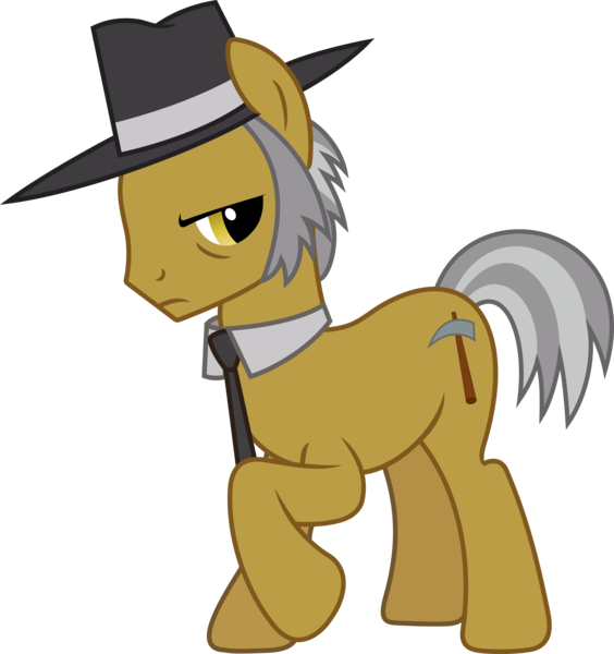 Size: 3702x3939 | Tagged: safe, artist:timelordomega, derpibooru import, igneous rock pie, earth pony, pony, hearthbreakers, hat, male, necktie, raised hoof, simple background, solo, stallion, transparent background, vector