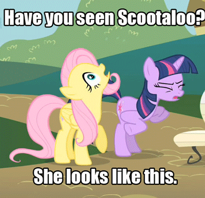 Size: 400x386 | Tagged: a bird in the hoof, animated, bipedal, cropped, crossing the line twice, derpibooru import, edit, edited screencap, exploitable meme, fluttershy, image macro, loop, meme, safe, scootachicken, screencap, twilight sparkle, we are going to hell