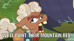 Size: 750x418 | Tagged: safe, derpibooru import, edit, edited screencap, screencap, ma hooffield, earth pony, pony, the hooffields and mccolts, caption, crazy face, faic, female, hooffield family, image macro, mare, meme, open mouth, out of context, quote, solo
