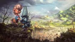 Size: 1920x1080 | Tagged: artist:assasinmonkey, big daddy mccolt, derpibooru import, feud, hat, hooffield family, ma hooffield, mccolt family, mountain, safe, scene interpretation, scenery, ten gallon hat, the hooffields and mccolts, tree, war