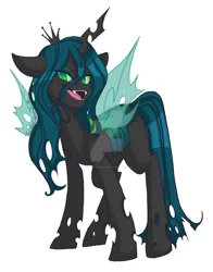 Size: 1024x1309 | Tagged: artist:twisted-sketch, derpibooru import, open mouth, queen chrysalis, safe, solo, watermark