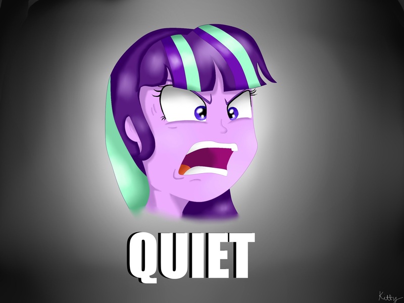 Size: 2048x1536 | Tagged: safe, artist:kittydazzling, derpibooru import, starlight glimmer, equestria girls, the cutie map, equestria girls interpretation, equestria girls-ified, quiet, ragelight glimmer, scene interpretation, shut up twilight, solo