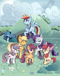 Size: 3192x4032 | Tagged: apple bloom, applejack, artist:solarsourced, canterlot, cloud, crusaders of the lost mark, crying, cutie mark, cutie mark crusaders, derpibooru import, flower, liquid pride, meadow, rainbow dash, rarity, safe, scootaloo, sweetie belle, the cmc's cutie marks