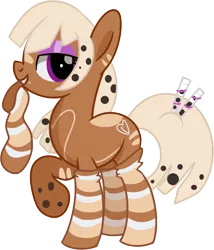 Size: 926x1082 | Tagged: safe, artist:digimonlover101, derpibooru import, oc, oc:bubble tea, ponified, unofficial characters only, earth pony, food pony, original species, bubble tea, clothes, food, mouth hold, simple background, socks, straw, striped socks, transparent background