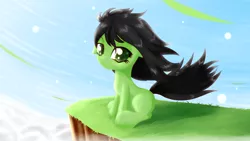 Size: 3840x2160 | Tagged: safe, artist:an-m, derpibooru import, oc, oc:anon, oc:anonfilly, unofficial characters only, earth pony, pony, female, filly, grass, solo, wind