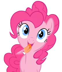 Size: 1368x1584 | Tagged: safe, artist:umbra-neko, derpibooru import, pinkie pie, cute, diapinkes, licking, licking ponies, looking at you, simple background, solo, tongue out, transparent background, vector