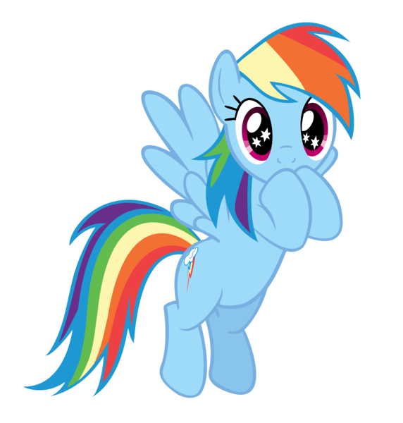 Size: 5120x5367 | Tagged: safe, artist:chrisps2, derpibooru import, rainbow dash, rarity investigates, absurd resolution, cute, dashabetes, simple background, solo, starry eyes, transparent background, vector, wingding eyes