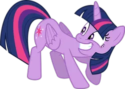 Size: 8000x5651 | Tagged: safe, artist:speedox12, deleted from derpibooru, derpibooru import, twilight sparkle, twilight sparkle (alicorn), alicorn, pony, the hooffields and mccolts, absurd resolution, female, grin, mare, simple background, solo, squee, transparent background, vector