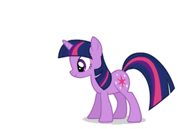 Size: 550x400 | Tagged: safe, artist:mayde-m, deleted from derpibooru, derpibooru import, twilight sparkle, pony, unicorn, animated, cute, female, happy, horses doing horse things, jumping, mare, open mouth, pronking, simple background, smiling, solo, twiabetes, white background