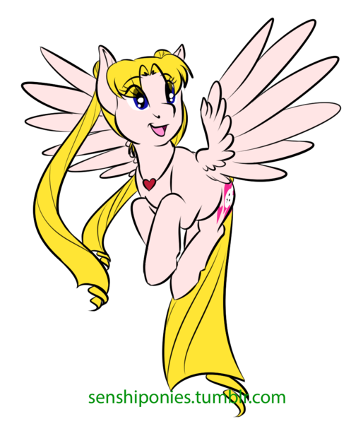 Size: 925x1117 | Tagged: safe, artist:kourabiedes, derpibooru import, ponified, sailor moon, simple background, solo, transparent background, tsukino usagi