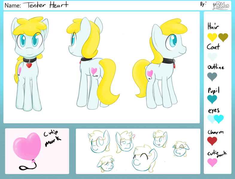 Size: 2448x1872 | Tagged: safe, artist:ponballoon, deleted from derpibooru, derpibooru import, oc, oc:tender heart, unofficial characters only, pony, :t, balloon, collar, confused, cute, expressions, eyes closed, floppy ears, frown, happy, heart, heart balloon, male, open mouth, question mark, reference sheet, sad, smiling, solo, stallion, surprised, wide eyes