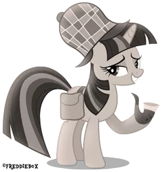 Size: 2842x3000 | Tagged: artist:brony-works, bubble pipe, derpibooru import, detective, monochrome, noir, safe, sherlock hat, solo, twilight sparkle