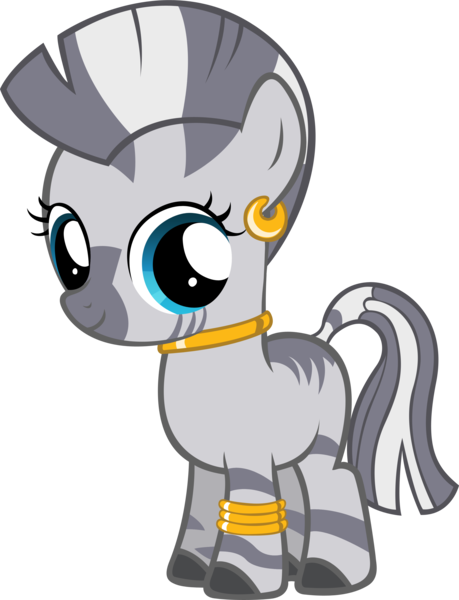 Size: 2492x3256 | Tagged: age regression, artist:moongazeponies, cute, derpibooru import, filly, jewelry, looking at you, safe, simple background, smiling, solo, transparent background, vector, zebra, zecora, zecorable