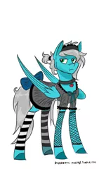 Size: 2988x5312 | Tagged: safe, artist:daredevil-ponies, derpibooru import, oc, oc:frosty winds, unofficial characters only, pegasus, pony, fallout equestria, fallout equestria: memories, clothes, commission, dress, maid, solo