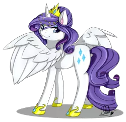 Size: 1000x967 | Tagged: safe, artist:pillonchou, derpibooru import, rarity, alicorn, pony, alicorn princess, alicornified, large wings, princess rarity, race swap, raricorn, signature, simple background, solo, spread wings, transparent background, wings