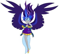 Size: 8500x7808 | Tagged: safe, artist:mixiepie, derpibooru import, rarity, equestria girls, friendship games, absurd resolution, alternate hairstyle, alternate universe, clothes, dress, gloves, glowing eyes, horn, midnight sparkle, midnight-ified, necklace, pendant, simple background, solo, transparent background, vector, wings