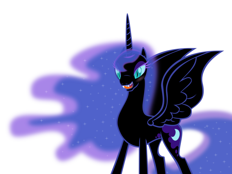 Size: 8032x6024 | Tagged: suggestive, artist:emu34b, derpibooru import, nightmare moon, absurd resolution, blushing, drool, licking, licking lips, missing accessory, nightmare mlem, open mouth, sharp teeth, show accurate, simple background, solo, tongue out, transparent background, vector