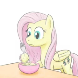 Size: 800x800 | Tagged: artist:unsavorydom, cheese, derpibooru import, fluttershy, food, fork, macaroni, macaroni and cheese, pasta, safe, sketch, solo