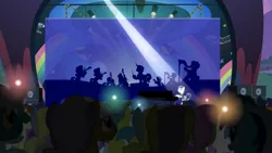 Size: 1920x1080 | Tagged: audience, cloud kicker, coloratura, derpibooru import, glowing horn, lemon hearts, merry may, minuette, mochaccino, octavia melody, parish nandermane, piano, pokey pierce, rare find, safe, screencap, silhouette, spotlight, stage, the magic inside, the mane attraction