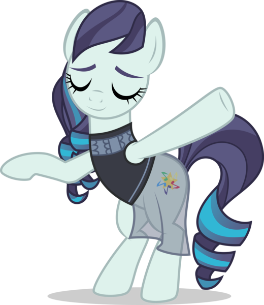 Size: 4000x4619 | Tagged: absurd resolution, artist:xebck, bipedal, clothes, coloratura, derpibooru import, dress, eyes closed, rara, rearing, safe, simple background, solo, the mane attraction, transparent background, vector