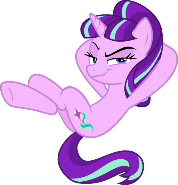 Size: 4329x4500 | Tagged: absurd resolution, artist:xebck, crossed hooves, derpibooru import, hooves behind head, s5 starlight, safe, simple background, smug, smuglight glimmer, solo, starlight glimmer, the cutie re-mark, transparent background, vector, welcome home twilight