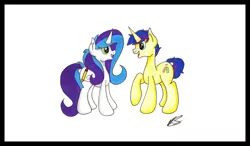 Size: 8220x4813 | Tagged: safe, artist:emerlees, derpibooru import, oc, oc:storybook, oc:tall tale, unofficial characters only, pony, unicorn, absurd resolution, cute, friends, friendship, traditional art