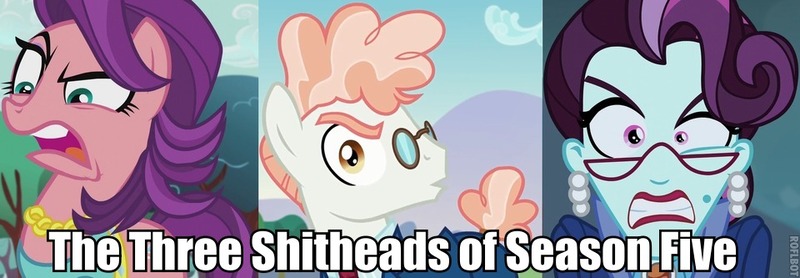 Size: 960x333 | Tagged: safe, derpibooru import, principal abacus cinch, spoiled rich, svengallop, crusaders of the lost mark, equestria girls, friendship games, season 5, the mane attraction, cinchrage, image macro, meme, raised eyebrow, vulgar