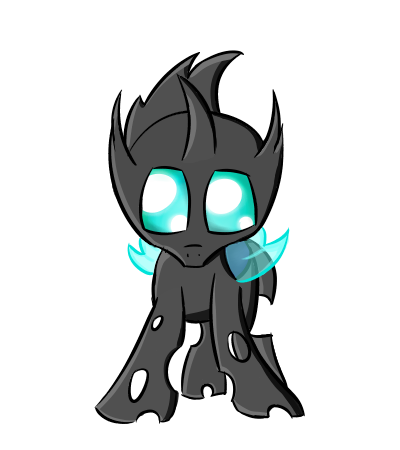 Size: 400x450 | Tagged: safe, artist:nevaylin, derpibooru import, changeling, cute, front view, simple background, solo, transparent background