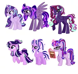 Size: 1210x1154 | Tagged: safe, artist:sapphirescarleteshop, derpibooru import, oc, unofficial characters only, alicorn, pony, adoptable, adopted, alicorn oc, book, glasses, magical lesbian spawn, offspring, parent:starlight glimmer, parent:twilight sparkle, parents:twistarlight