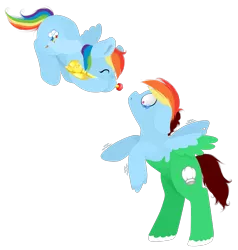 Size: 1833x1929 | Tagged: artist:lucky-jacky, assimilation, clone, commission, crying, derpibooru import, northash, oc, oc:northern haste, rainbow dash, safe, simple background, transformation, transparent background, twinning