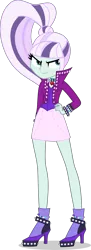 Size: 2000x5488 | Tagged: safe, artist:xebck, derpibooru import, coloratura, equestria girls, the mane attraction, absurd resolution, alternate universe, boots, clothes, countess coloratura, equestria girls-ified, gem, hand on hip, high heels, jacket, necklace, pendant, ponytail, simple background, siren gem, skirt, solo, spikes, transparent background, vector