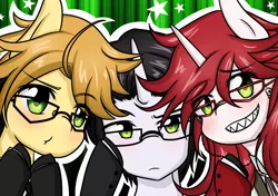 Size: 2700x1900 | Tagged: artist:littlecloudie, black butler, derpibooru import, grell sutcliff, kuroshitsuji, ponified, ronald knox, safe, william t spears