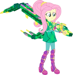 Size: 8001x8244 | Tagged: dead source, safe, artist:birdalliance, derpibooru import, fluttershy, equestria girls, absurd resolution, alternate hairstyle, assault fireteam, clothes, fireteam, solo, weapon