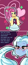 Size: 760x1733 | Tagged: dead source, safe, artist:pandanx12, derpibooru import, sour sweet, sugarcoat, ask the shadowbolts, equestria girls, friendship games, crystal prep shadowbolts, cute, dialogue, heart, looking at you, sourbetes, wink